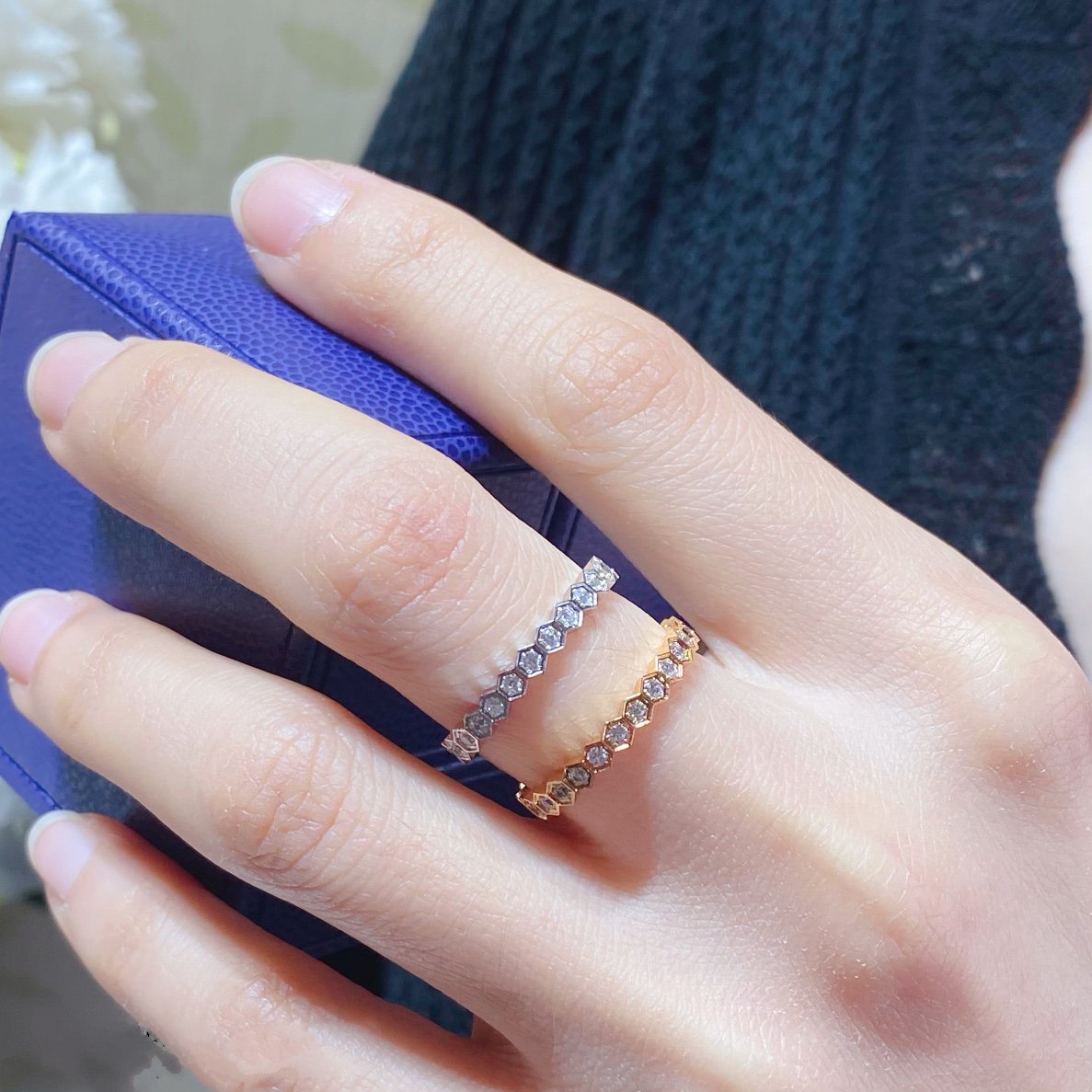 [Dawnora Jewelry]BEE LOVE DIAMOND PAVED SMALL RING