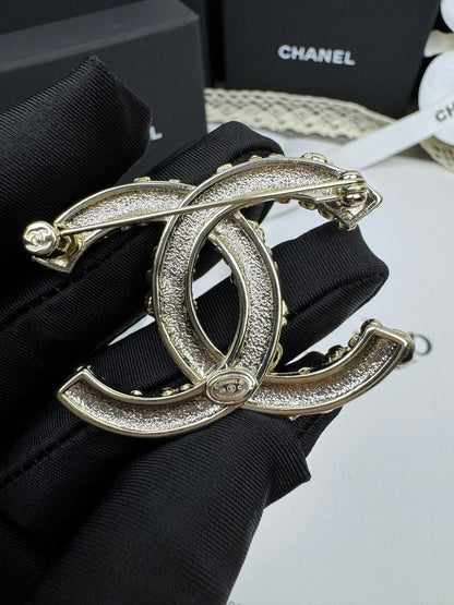 [Dawnora Jewelry]26C Pink-White Enamel Ice Cream Cone Double C Brooch