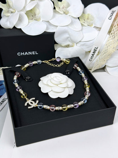 [Dawnora Jewelry]26C New Spring Collection Colorful Transparent Resin Necklace