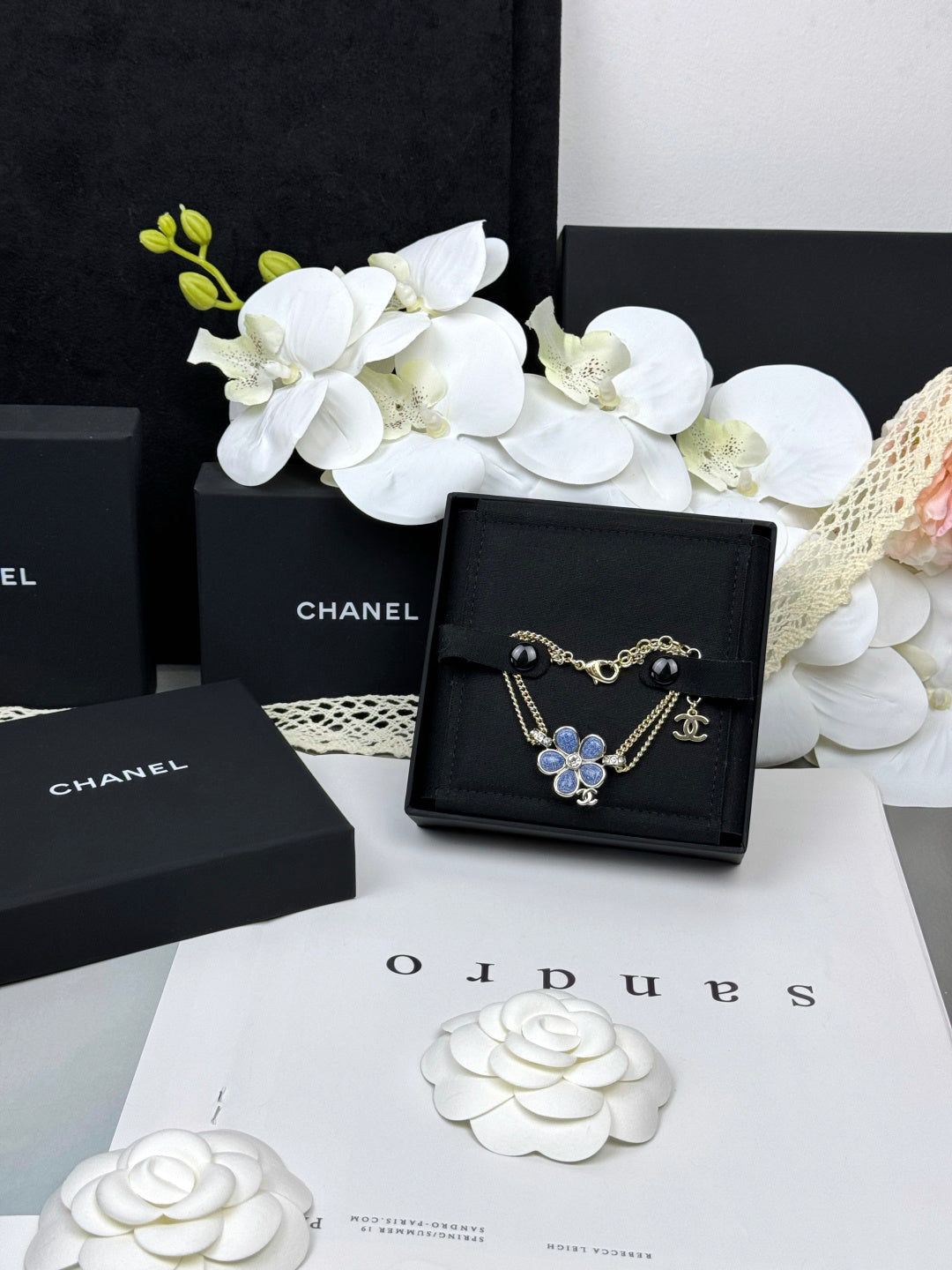 [Dawnora Jewelry]VOLTE New Blue Floral Double-Layer Bracelet
