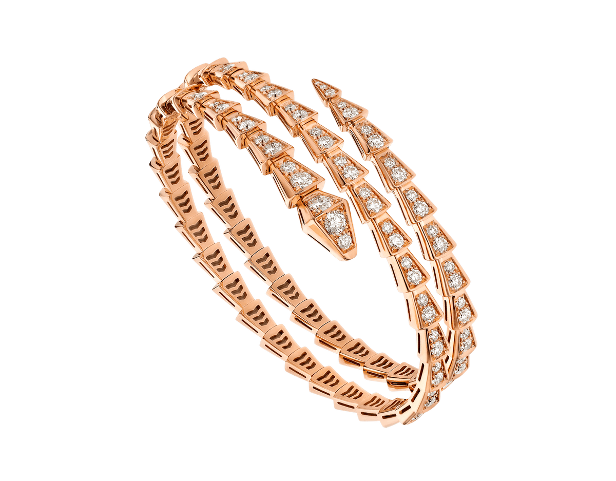 [Dawnora Jewelry]SERPENTI BRACELET PINK GOLD DIAMOND DOUBLE ROW
