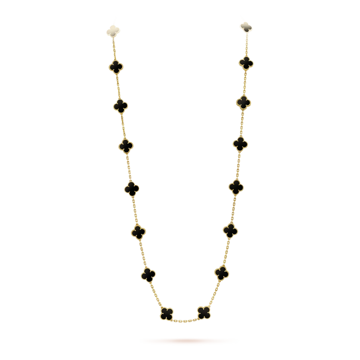 [Dawnora Jewelry]CLOVER 20 MOTIFS ONYX NECKLACE
