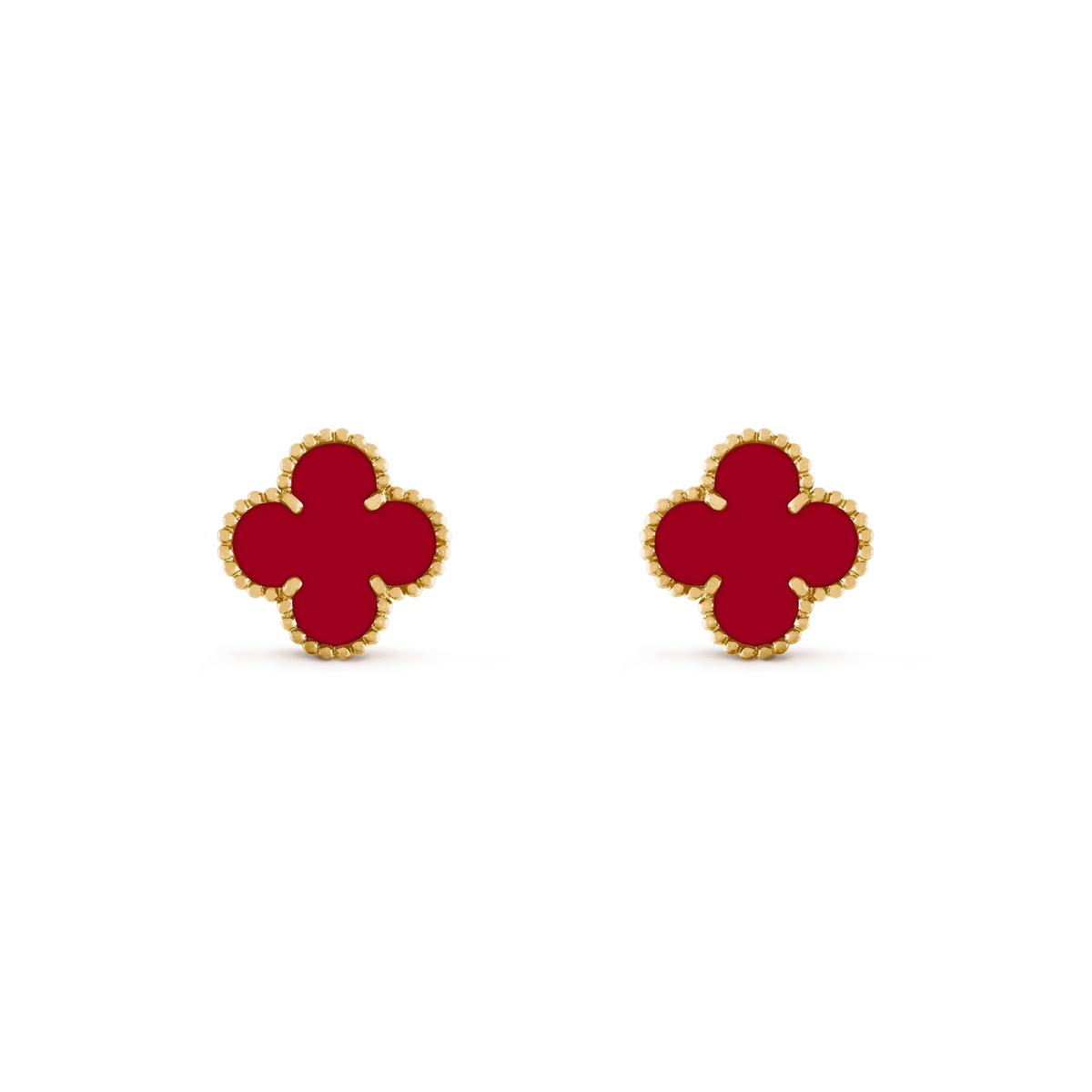 [Dawnora Jewelry]CLOVER MEDIUM 1 MOTIFS CARNELIAN  EARRINGS