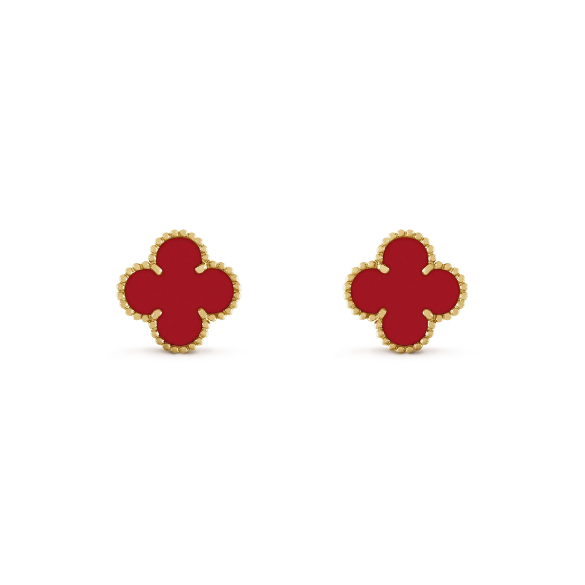 [Dawnora Jewelry]CLOVER MINI 9.5MM CARNELIAN EARRINGS