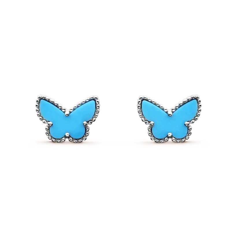 [Dawnora Jewelry]BUTTERFLY TURQUOISE EARRINGS SILVER