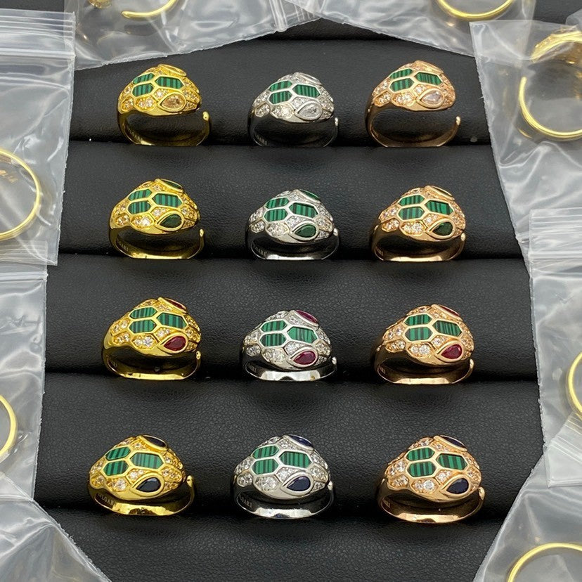 [Dawnora Jewelry]BRAND NEW ASSORTED SNAKE HEAD MALACHITE RINGS