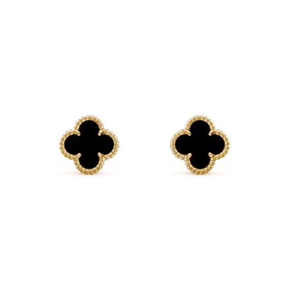 [Dawnora Jewelry]CLOVER MINI 9.5MM BLACK MOP EARRINGS