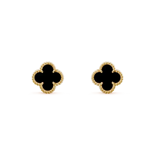 [Dawnora Jewelry]CLOVER MINI 9.5MM BLACK MOP EARRINGS