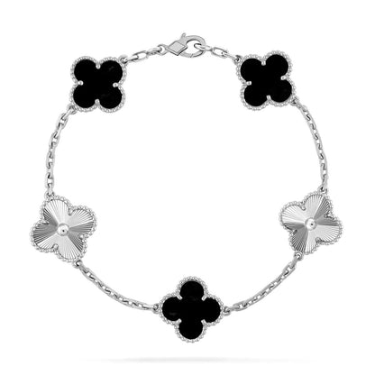 [Dawnora Jewelry] CLOVER 5 MOTIF ONYXS BRACELET COLLECTION