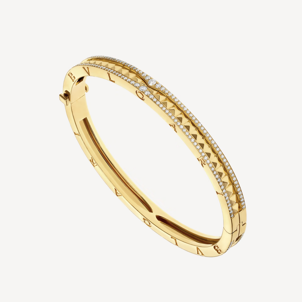 [Dawnora Jewelry]ZERO 1 SPIRAL AND PAVED DIAMOND GOLD BRACELET