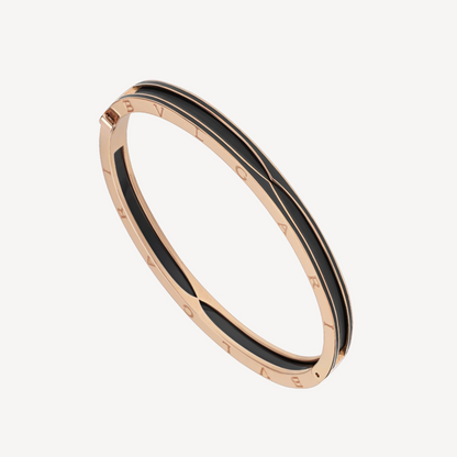 [Dawnora Jewelry]ZERO 1 PINK GOLD WITH MATTE BLACK CERAMIC BRACELET
