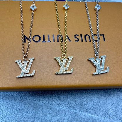 [Dawnora Jewelry]FULL DIAMOND LETTER NECKLACE