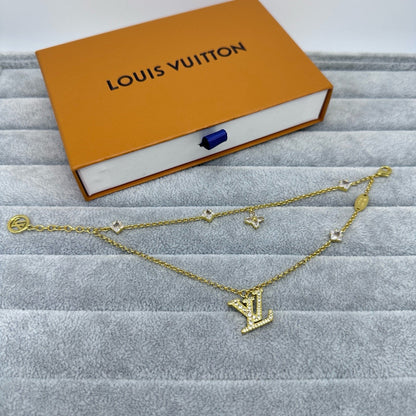 [Dawnora Jewelry]FULL DIAMOND LETTER NECKLACE