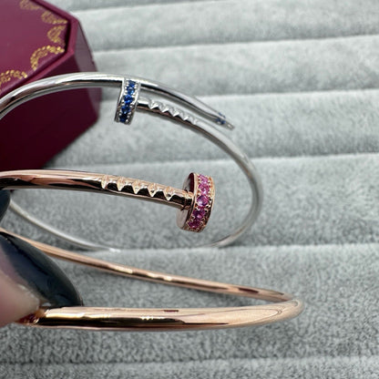 [Dawnora Jewelry]JUSTE BRACELET 2.5MM PINK STONES AT BOTH ENDS