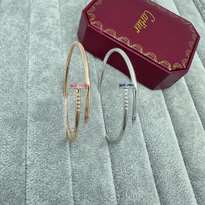 [Dawnora Jewelry]JUSTE BRACELET 2.5MM PINK STONES AT BOTH ENDS