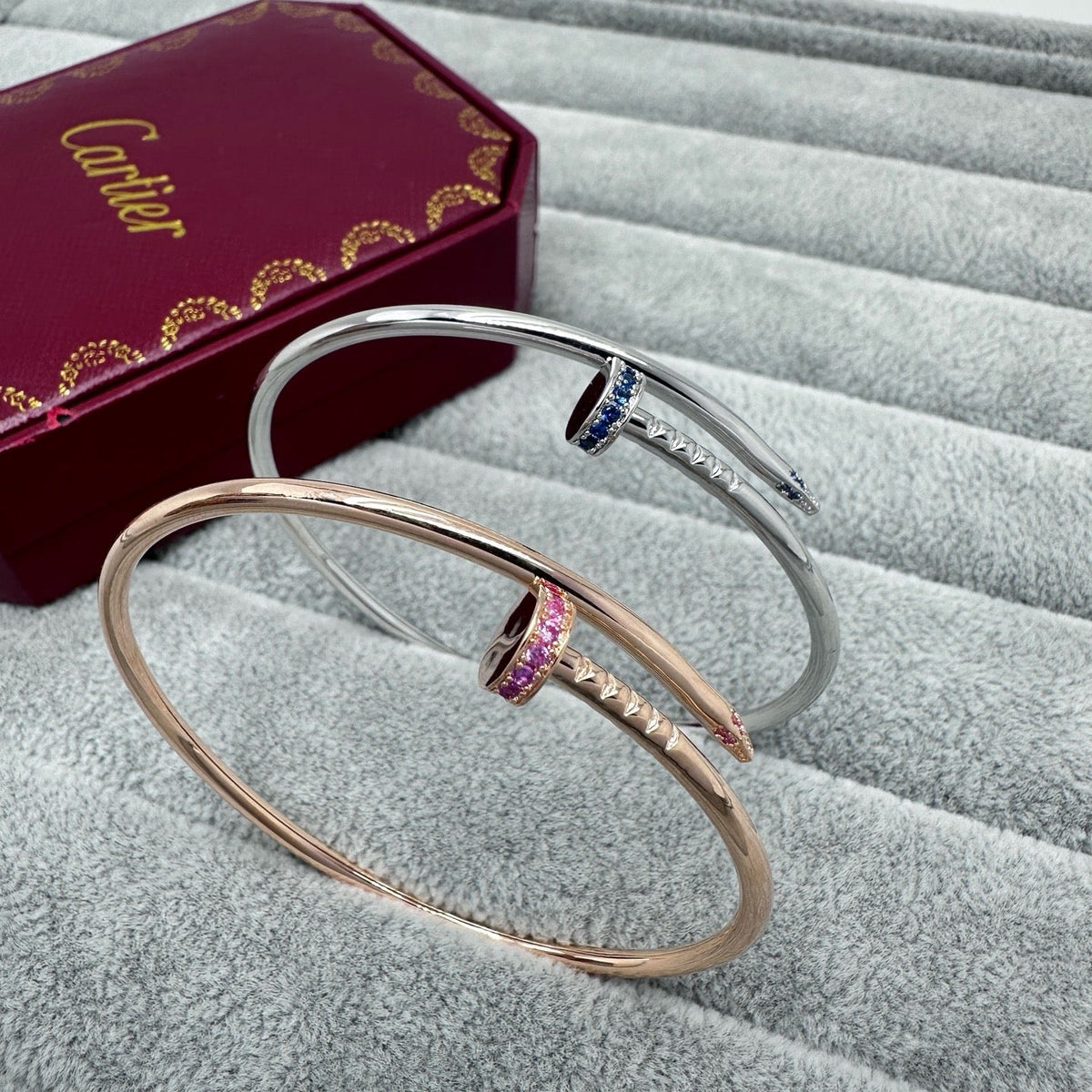 [Dawnora Jewelry]JUSTE BRACELET 2.5MM PINK STONES AT BOTH ENDS