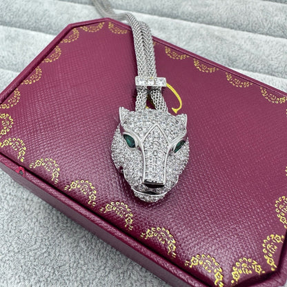 [Dawnora Jewelry]FULL STONE BIG LEOPARD HEAD NECKLACE