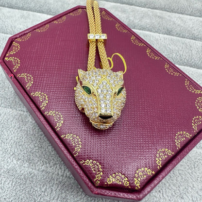[Dawnora Jewelry]FULL STONE BIG LEOPARD HEAD NECKLACE