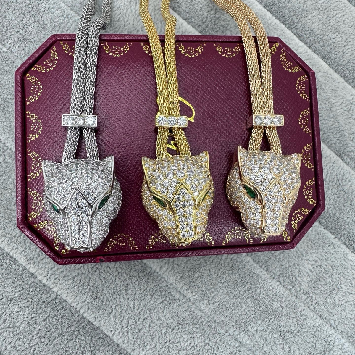[Dawnora Jewelry]FULL STONE BIG LEOPARD HEAD NECKLACE