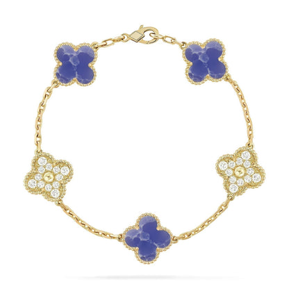 [Dawnora Jewelry]CLOVER 5 MOTIF BLUE VEINS BRACELET COLLECTION