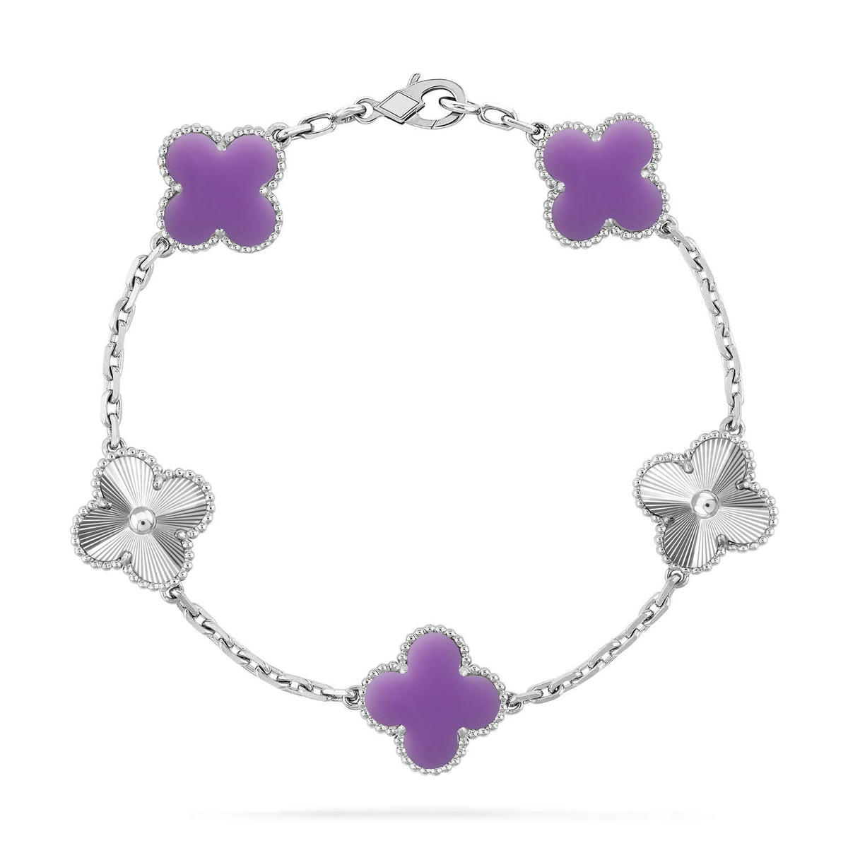 [Dawnora Jewelry]CLOVER 5 MOTIF LIGHT PURPLE BRACELET COLLECTION
