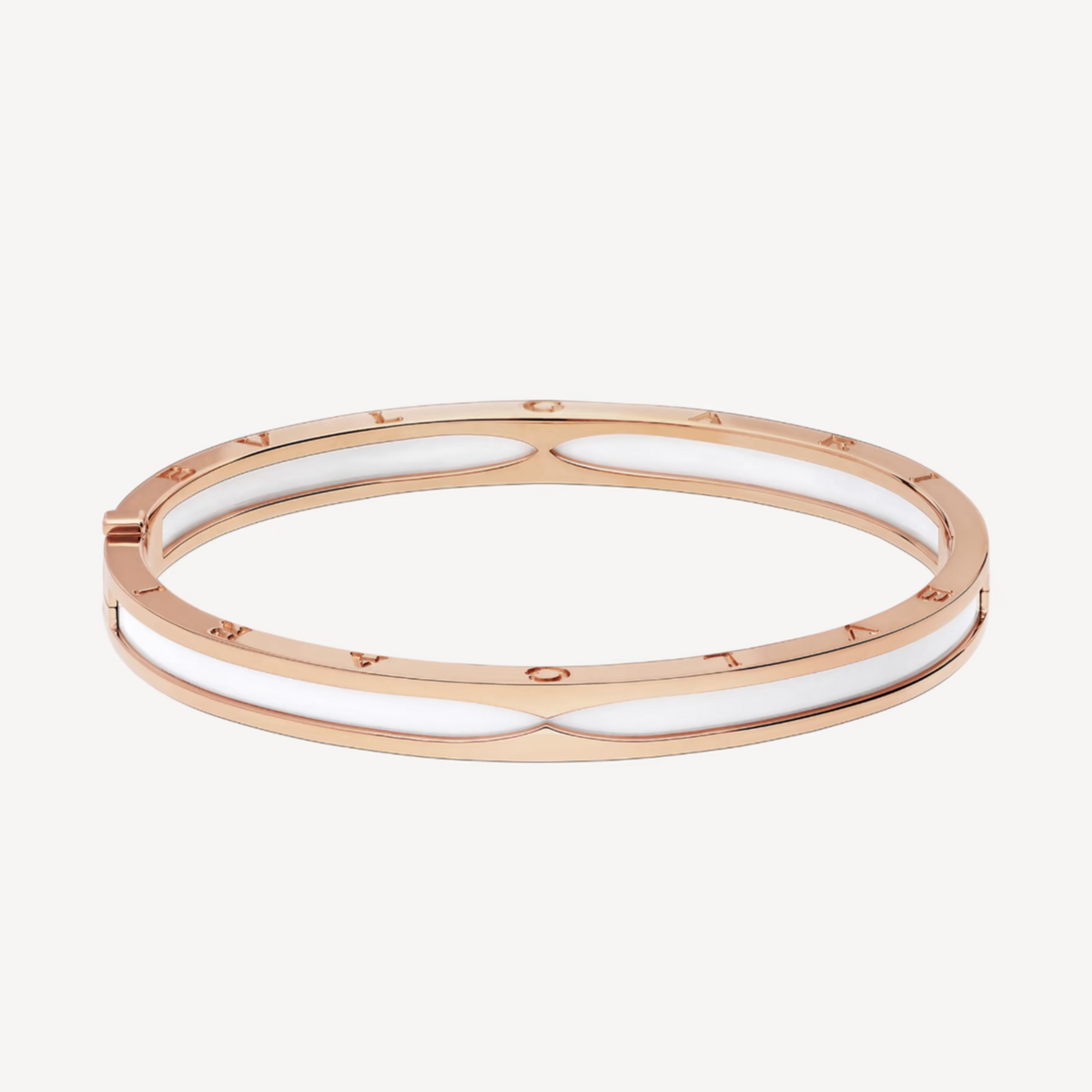 [Dawnora Jewelry]ZERO 1 PINK GOLD WITH WHITE CERAMIC BRACELET