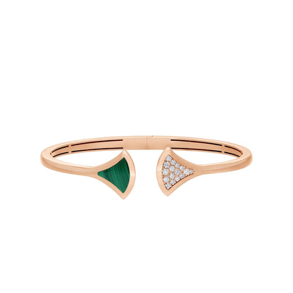 [Dawnora Jewelry]DREAM BRACELET OPEN MALACHITE PINK GOLD