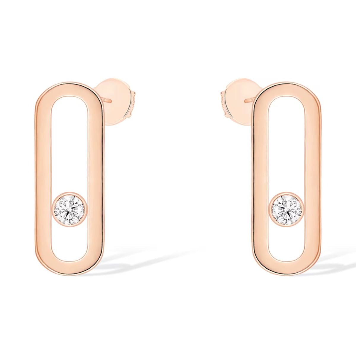 [Dawnora Jewelry]MOVE UNO SMALL 1 DIAMOND EARRINGS