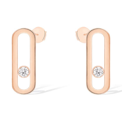 [Dawnora Jewelry]MOVE UNO SMALL 1 DIAMOND EARRINGS