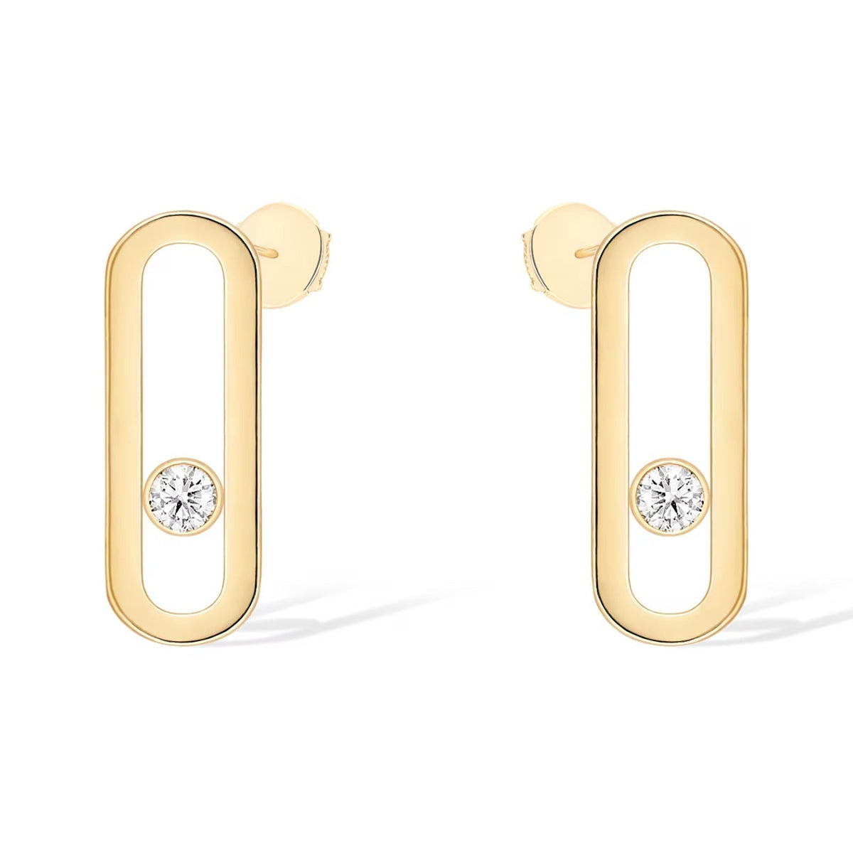 [Dawnora Jewelry]MOVE UNO SMALL 1 DIAMOND EARRINGS