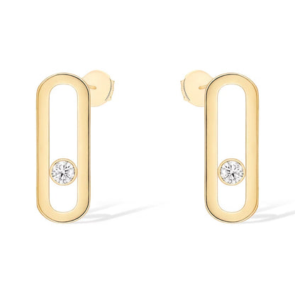 [Dawnora Jewelry]MOVE UNO SMALL 1 DIAMOND EARRINGS
