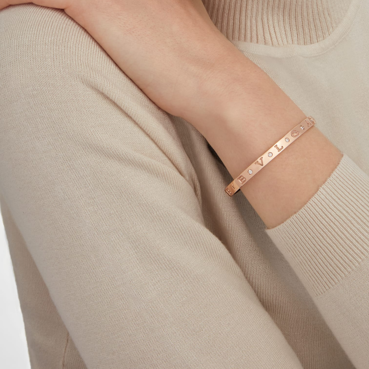 [Dawnora Jewelry]ZERO 1 PINK GOLD 12 DIAMONDS BRACELET