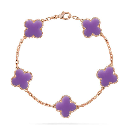 [Dawnora Jewelry]CLOVER 5 MOTIF LIGHT PURPLE BRACELET COLLECTION