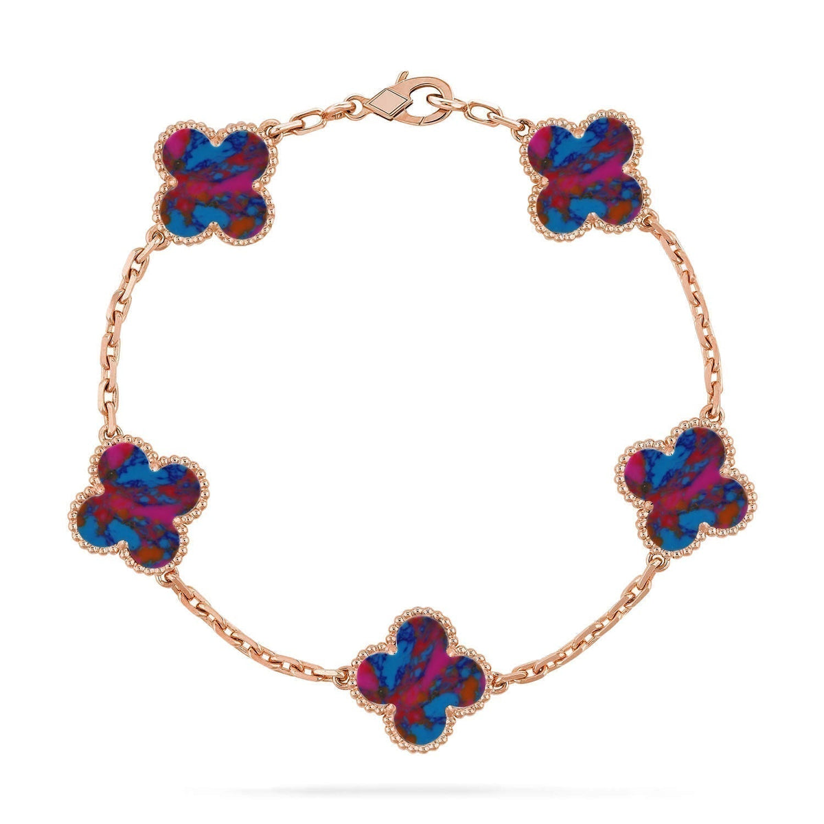 [Dawnora Jewelry]CLOVER 5 MOTIF COLOR GEMSTONES BRACELET COLLECTION