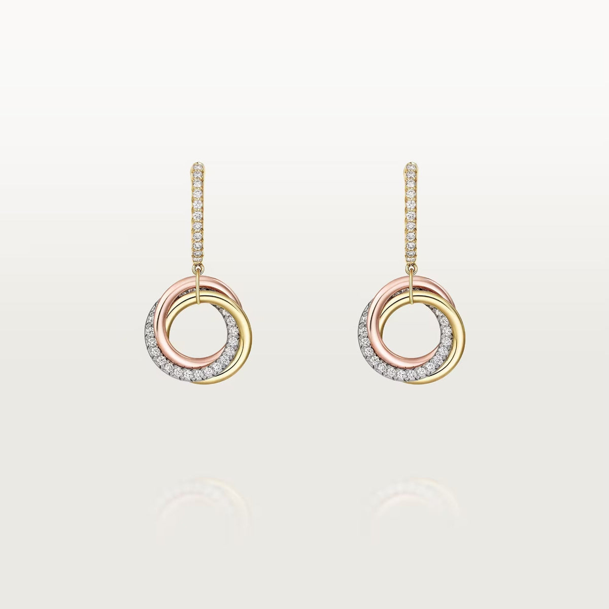 [Dawnora Jewelry]TRINITY HALF DIAMOND  EARRINGS