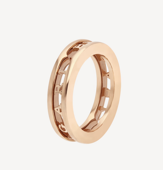 [Dawnora Jewelry]ZERO 1 ONE-BAND WITH OPENWORK LOGO SPIRAL RING