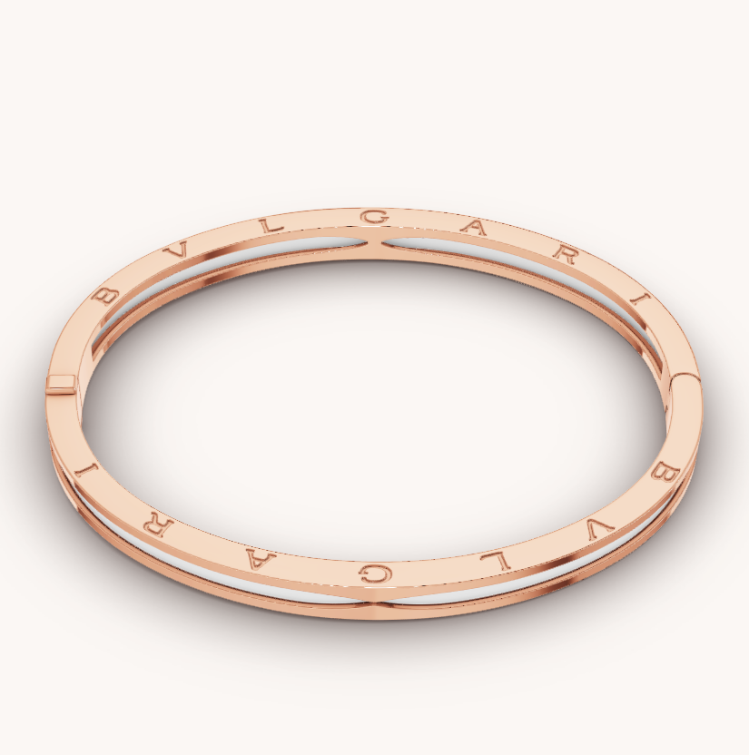 [Dawnora Jewelry]ZERO 1 PINK GOLD WITH WHITE CERAMIC BRACELET