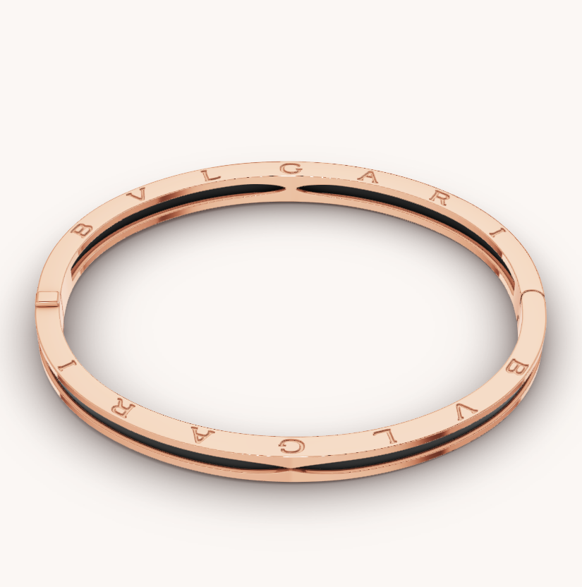 [Dawnora Jewelry]ZERO 1 PINK GOLD WITH BLACK CERAMIC BRACELET