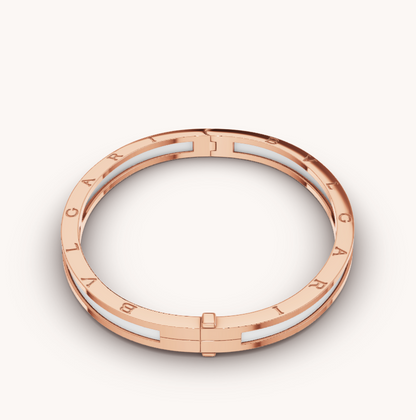 [Dawnora Jewelry]ZERO 1 PINK GOLD WITH WHITE CERAMIC BRACELET