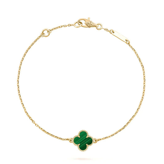 [Dawnora Jewelry]CLOVER BRACELET MALACHITE 1 MOTIF