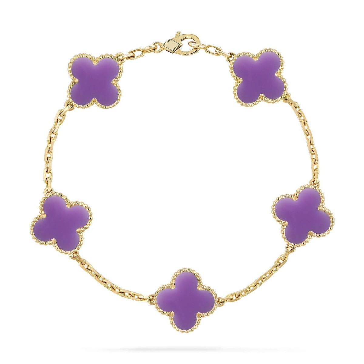 [Dawnora Jewelry]CLOVER 5 MOTIF LIGHT PURPLE BRACELET COLLECTION