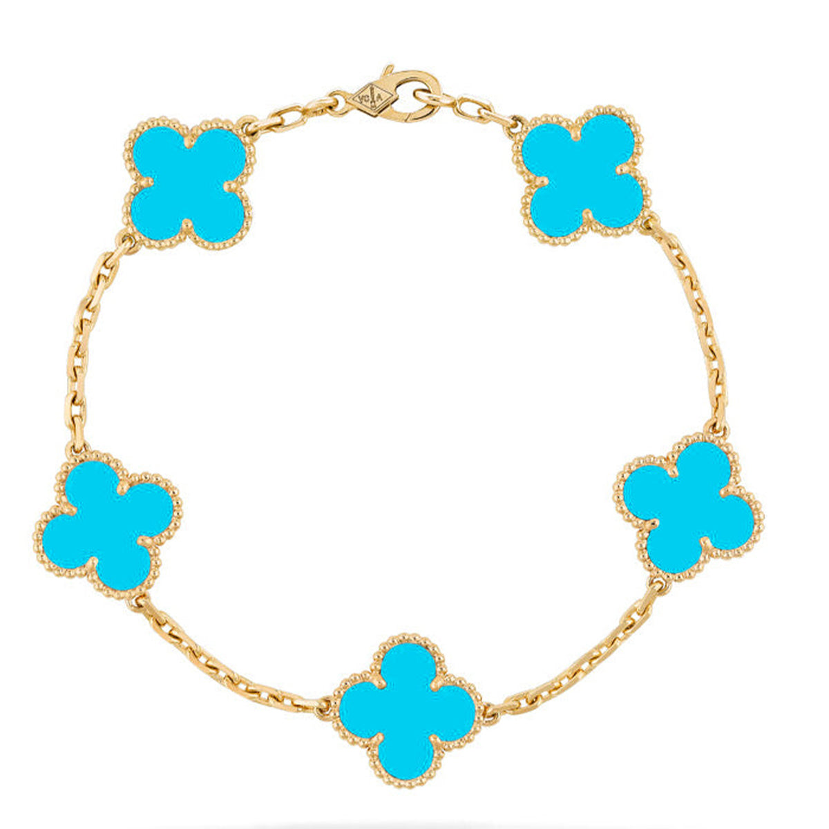 [Dawnora Jewelry] CLOVER 5 MOTIF TURQUOISE BRACELET COLLECTION