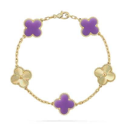 [Dawnora Jewelry]CLOVER 5 MOTIF LIGHT PURPLE BRACELET COLLECTION