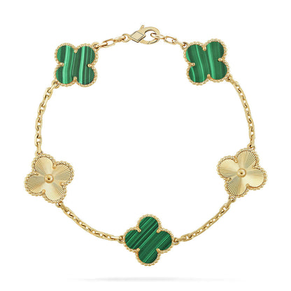 [Dawnora Jewelry] CLOVER 5 MOTIF MALACHITE BRACELET COLLECTION