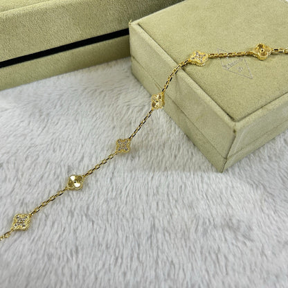 [Dawnora Jewelry]CLOVER 6 MOTIF DIAMOND LASER BRACELET