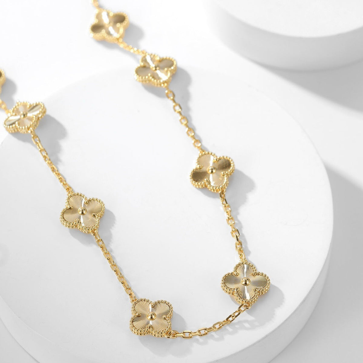 [Dawnora Jewelry]CLOVER 10 MOTIFS LASER NECKLACE