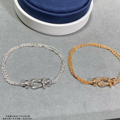 [Dawnora Jewelry]FORCE SMALL HORSESHOE  DIAMOND CHAIN ROPE BRACELET