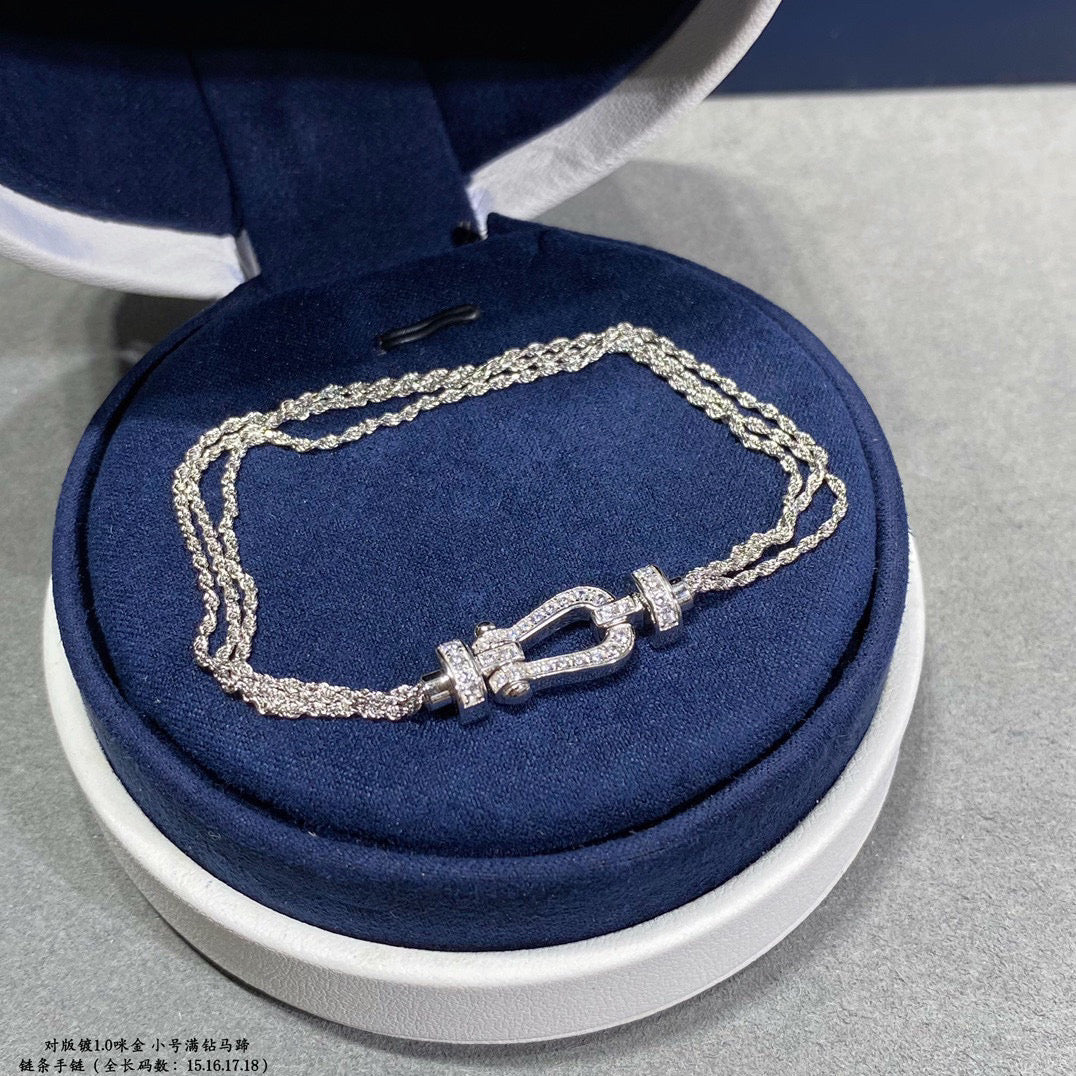 [Dawnora Jewelry]FORCE SMALL HORSESHOE  DIAMOND CHAIN ROPE BRACELET