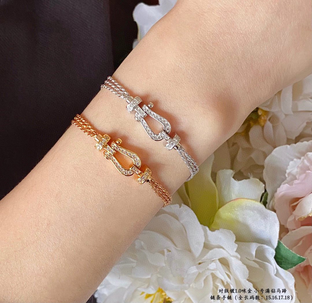[Dawnora Jewelry]FORCE SMALL HORSESHOE  DIAMOND CHAIN ROPE BRACELET