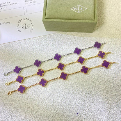 [Dawnora Jewelry] CLOVER 5 MOTIF VIOLET BRACELET COLLECTION